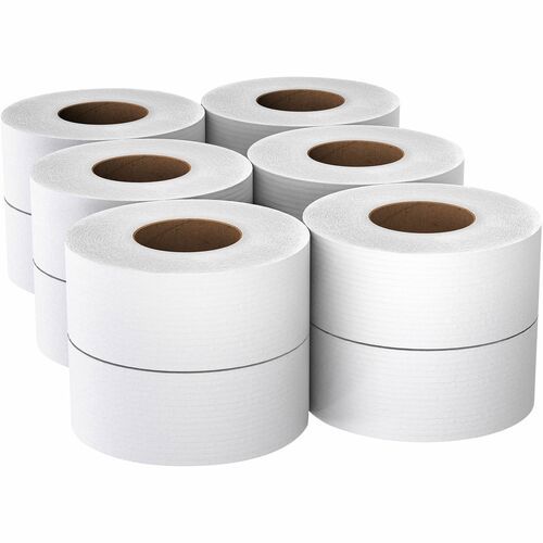 Essential 100% Recycled Fiber JRT Bathroom Tissue for Business, Septic Safe, 2-Ply, White, 3.55